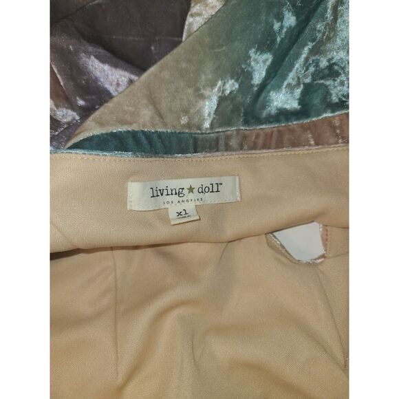 Living Doll Spaghetti Strap TyeDye Velvet Key-hole Dress sz XL - Picture 2 of 7